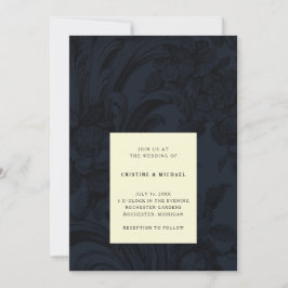 Convite Casamento Vitoriano ornamental escuro