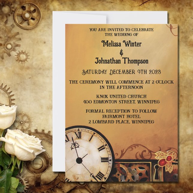 Convite Casamento Vitoriano Steampunk (Criador carregado)