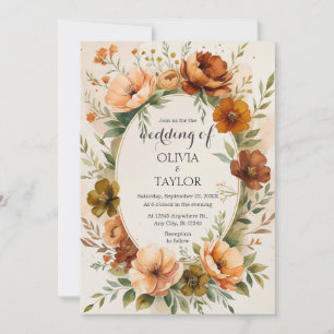 Convite Casamento Warm Vintage Blooms