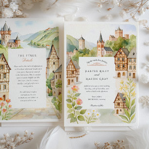 Convite Casamento Watercolor BACHERACH Alemanha