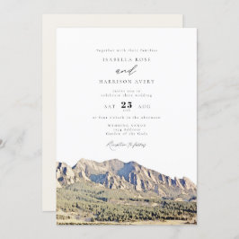 Convite Casamento Watercolor Boulder Colorado Flatirons