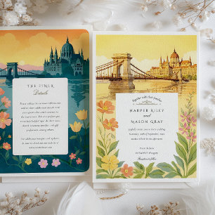 Convite Casamento Watercolor Budapest Hungary