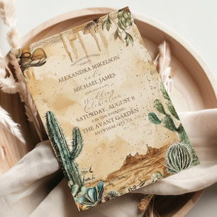 Convite Casamento Western Boho com Aquarela