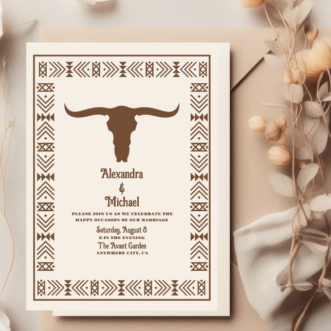 Convite Casamento Western Rancho Country Sudoeste (Criador carregado)