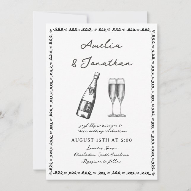 Convite Casamento Whimsical (Frente)