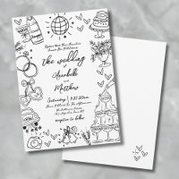Casamento Whimsical De Mão Desenhada Quirky