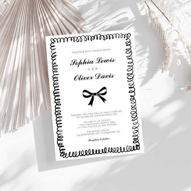 Convite Casamento Whimsical Desenhado à Mão (Criador carregado)