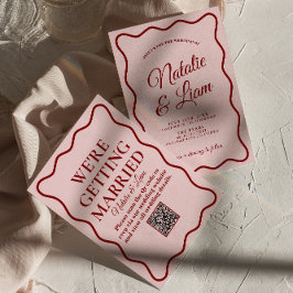 Convite Casamento Whimsical Moderno Negrito Código QR