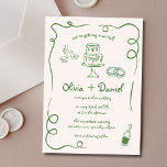 Convite Casamento Whimsical Verde Francês Vintage Drawn<br><div class="desc">Ponha o tom para uma celebração de eterno com este Convite de Casamento Whimsical Francês Vintage, Desenhado à Mão. Apresentando ilustrações florais artísticas e intrincadas e uma fonte romântica inspirada na safra, esta design exumenta elegância e charme. Seus elementos balísticos se combinam perfeitamente com a estética rural francesa, criando um...</div>