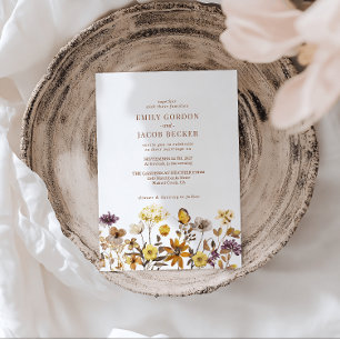 Convite Casamento Whimsical Wildflower Boho