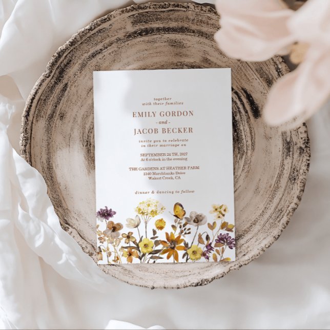 Convite Casamento Whimsical Wildflower Boho (Criador carregado)