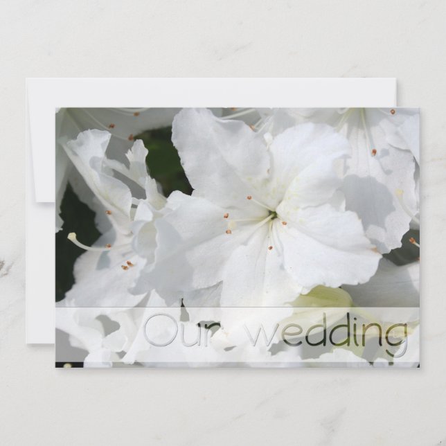 Convite Casamento White Azalea Salve a Data Personalize (Frente)