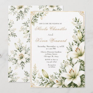 Convite Casamento White Lily