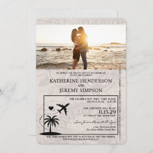 Convite Casamento White Porto Rico Passaporte