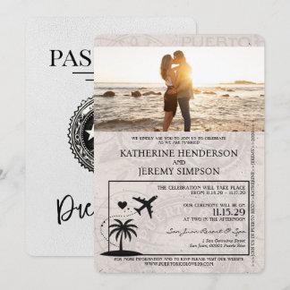 Convite Casamento White Porto Rico Passaporte