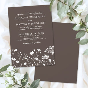 Convite Casamento Wildflower Brown