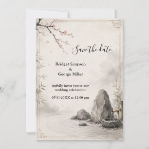 Convite Casamento Zen Sakura Harmonia Botânica
