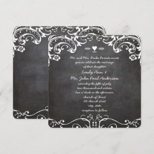 Convite Casamentos com Tipografia de Quadro Negro