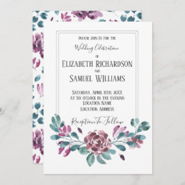 Convite Casamentos de Penas Violetas Roxas