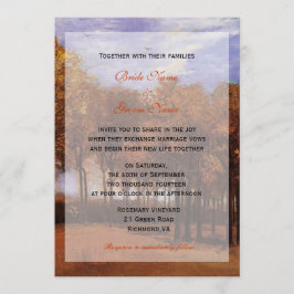 Convite Casamentos outono de noiva e noiva