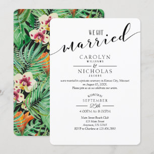Convite Casámos com Festas de casamento Tropicais Florais