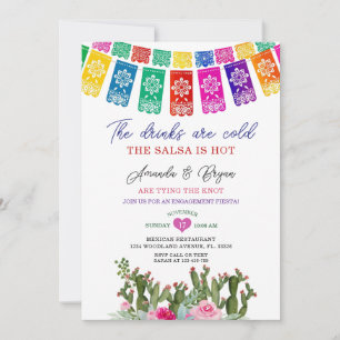 Convite Casando Cactus Floral Noivado Fiesta