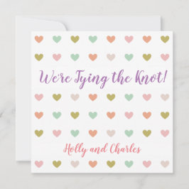 Convite "Casando" com Pastel Hearts