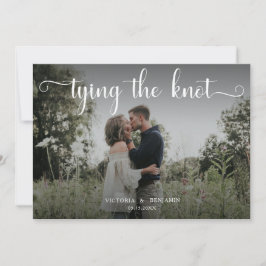 Convite Casando Foto Overlay Script mínimo moderno