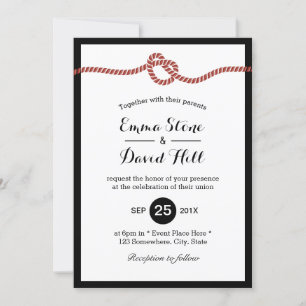 Convite Casando Vermelho Coração Simples Casamento