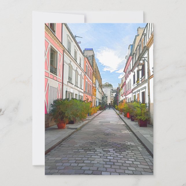 Convite Casas coloridas em Rue Cremieux - Paris (Frente)