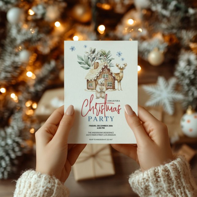 Convite Casas de pão de água com Urso Polar e R (Criador carregado)