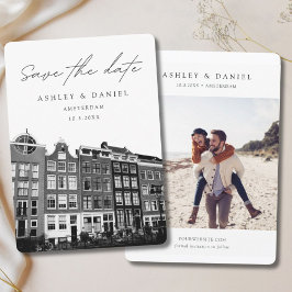 Convite Casas do Canal de Amsterdã Foto Salve a Data