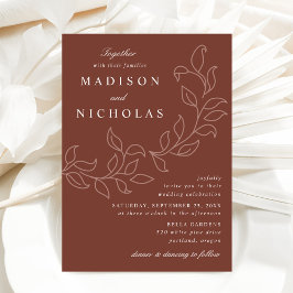 Convite Casca de Folhas Marrons Casamento