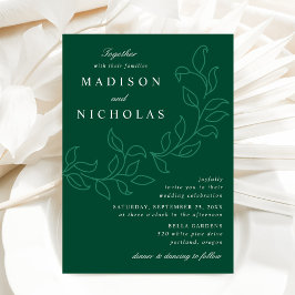 Convite Casca de Folhas Verdes Casamento