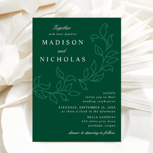 Convite Casca de Folhas Verdes Casamento