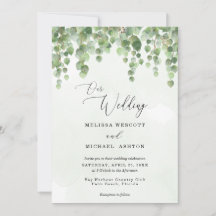 Cascading Watercolor Eucalyptus Greenery Weding