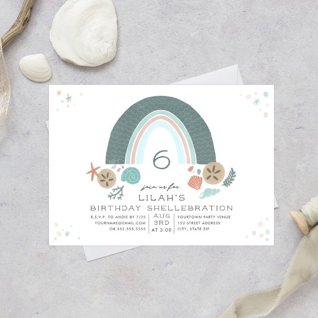Convite Cascata de aniversário sob o mar Rainbow (Criador carregado)