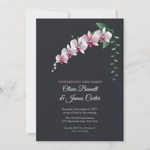 Convite Cascata de Orquídea Branca Pintada Casamento Carvã