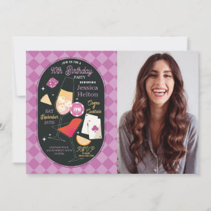 Convite Casino Cocktails Las Las Vegas Foto de aniversário