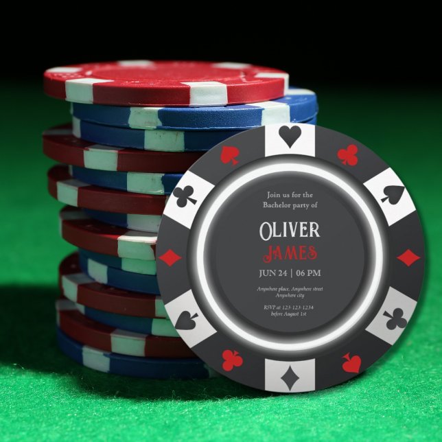 Convite Casino Las Vegas Poker Chip bachelor party (Criador carregado)