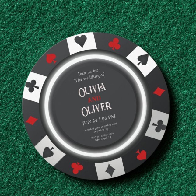 Convite Casino Las Vegas Poker Chip wedding (Criador carregado)