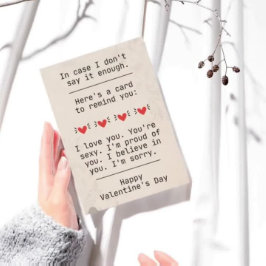 Convite "Caso eu não diga o suficiente" Dia de os namorado