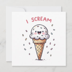 Convite Casquinha de Sorvete I Scream com Confeitos