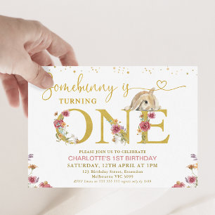 Convite Castanho, primeiro aniversario de flores silvestre