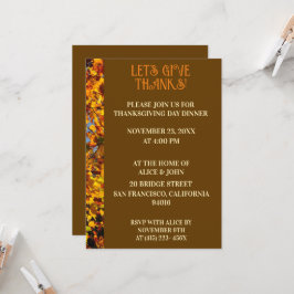 Convite Castanho Sai do Banquete de outono do Janto de Açã