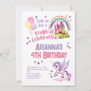 Convite Castelo da Menina de 4 anos de idade