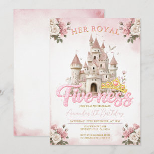 Convite Castelo da Princesa 5º Aniversário Five-ness Real