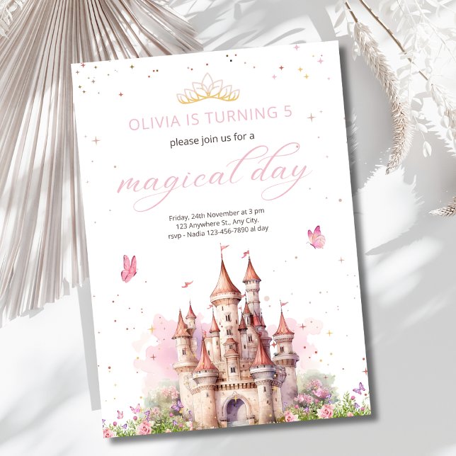 Convite Castelo da Princesa Menina de Aniversário Conto de (Criador carregado)