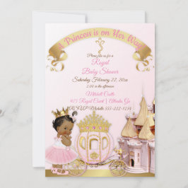 Convite Castelo de Carruagem da Princesa Real Rosa Dourado