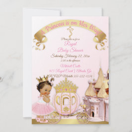 Convite Castelo de Carruagem da Princesa Real Rosa Dourado